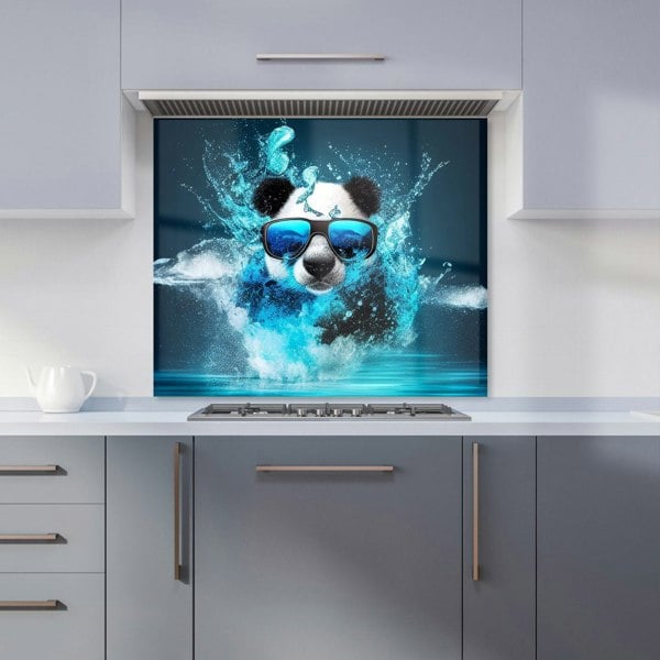 Warren Reed - Designer Panda With Glasses Splashart Water Kitchen Splashback