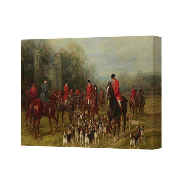 Benjamin Tate Design Hunting Scene Canvas Art Print Red Coat Riders With Dogs