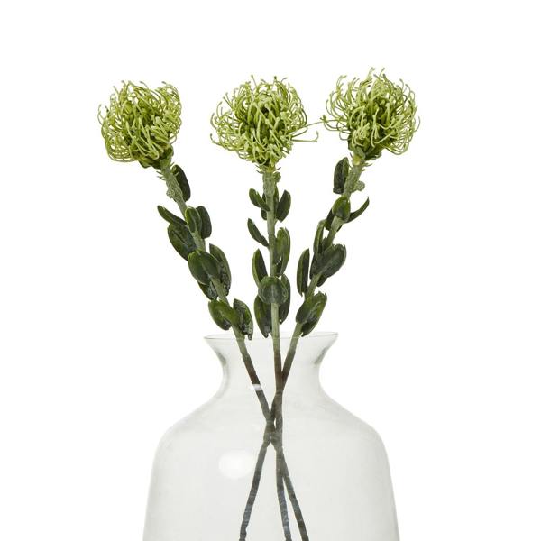 Wyld Haus Set of 3 Artificial Flowers Green Pincushion Protea Sprays