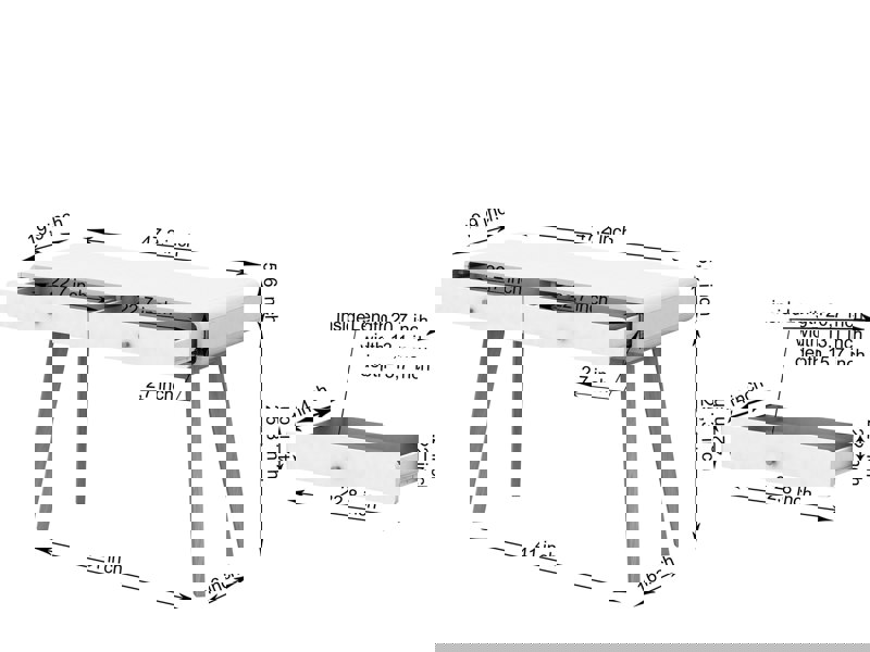 Dorel Home Cassie Desk 2 Drawers White 120x50x79cm