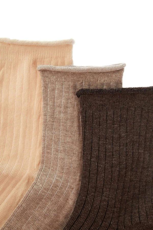 WOVCOR 3-Pack Cotton Knit Ankle Socks