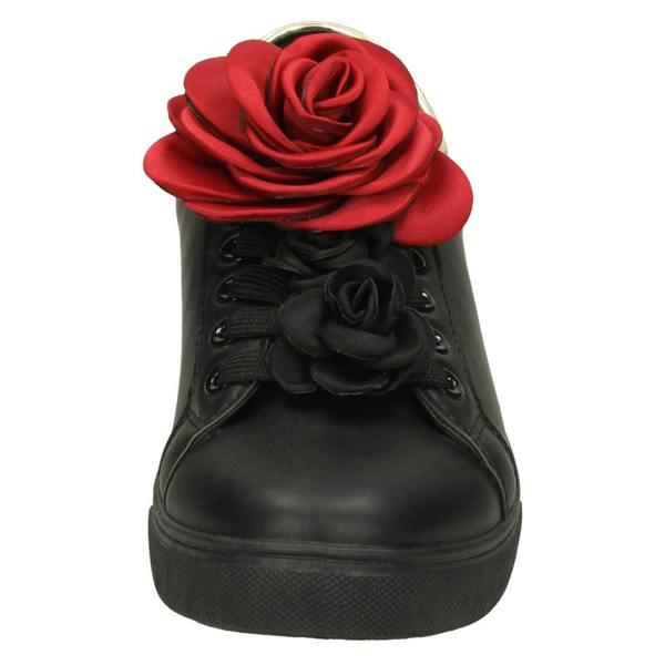Spot On Ladies Spot On Big Flower Trim Pumps