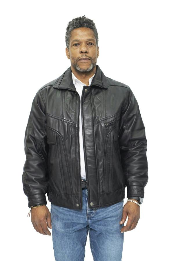 Infinity Leather Mens Classic Harrington Bomber Leather Jacket-Minsk