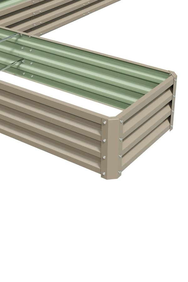 Living and Home L-Shaped Galvanized Steel Raised Garden Bed