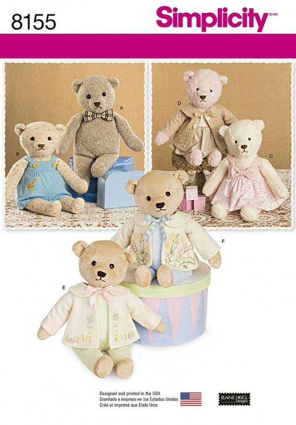 Simplicity Sewing Pattern 8155, Toys One Size - Intermediate