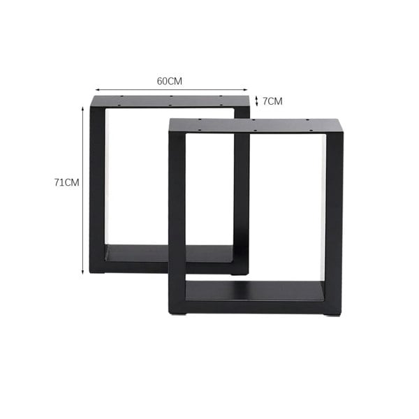Set of 2 Industrial Heavy Duty Rectangular Metal Table LegsLiving and Home