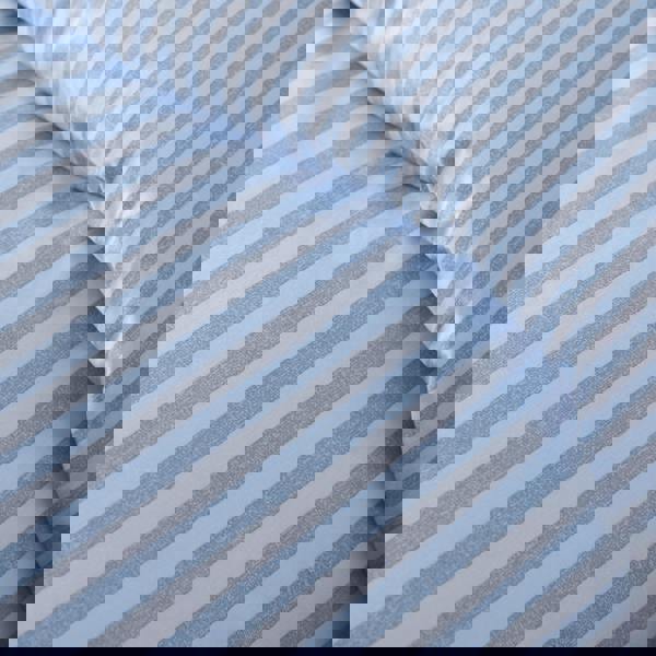 Catherine Lansfield Epping Textured Stripe Reversible Duvet Cover Set Blue