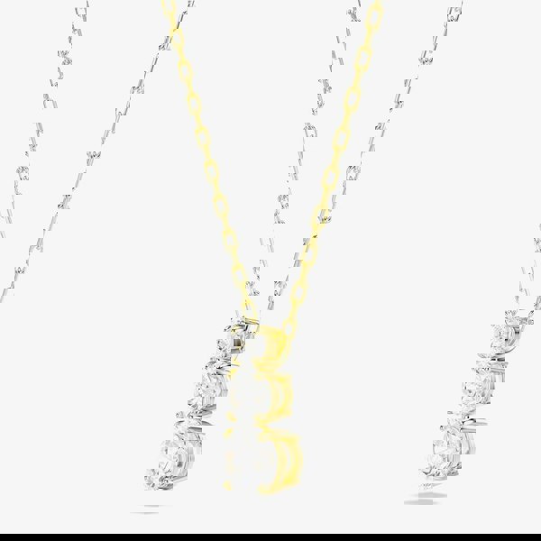 Swarovski Stilla Attract Gold Tone Plated Three Stone Zirconia Pendant Necklace 5723298