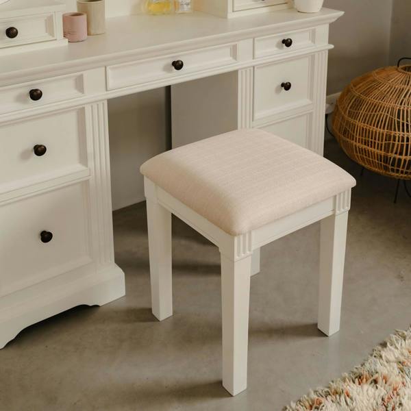Statement Furniture Gainsborough Upholstered Stool Dressing Table Cushion Seat Assembled