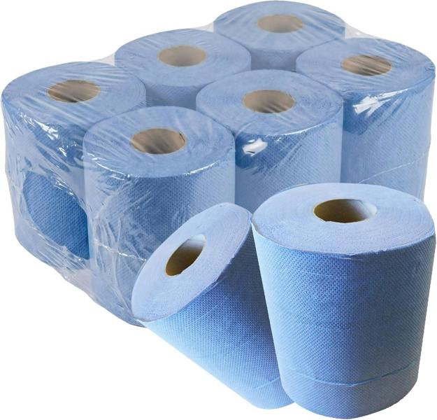 Blue Centrefeed 2ply Embossed Paper Hand Towels Tissue