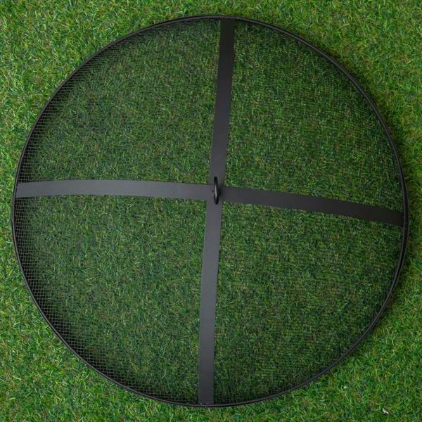 Samuel Alexander 52cm Black Steel Outdoor Lustre Enamelled Firepit with Fire Poker