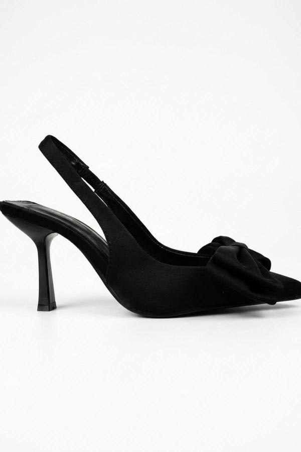 ikrush Octavia Satin Bow Pointed Toe Heels