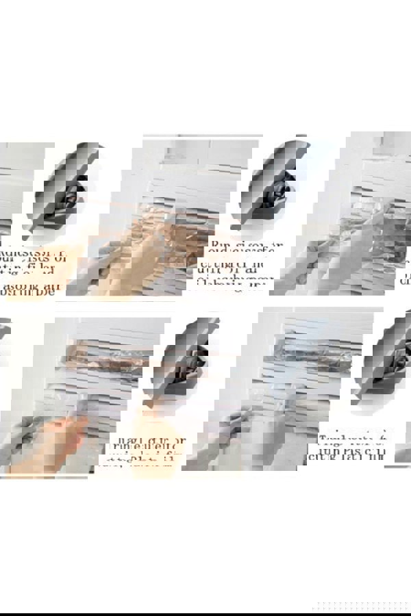 Living and Home 4-in-1 Kitchen Cling Foil Wrap Dispenser Roll Holder with Cutter Spice Towel Rack