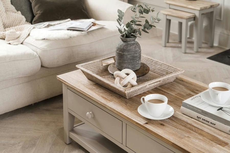 Statement Furniture Florence Wooden Coffee Table with Drawers and Shelf