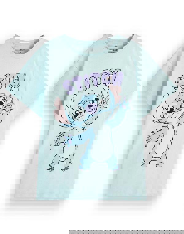 Disney Girls Multicoloured Stitch & Angel 2 Pack Multi-Pack of 2 Short-Sleeved T-Shirts