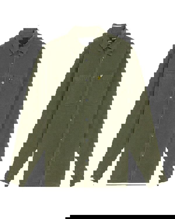 Lyle & Scott Corduroy Shirt - X848 Deep Depths - CHO - Designer Mens Regular Fit Shirts