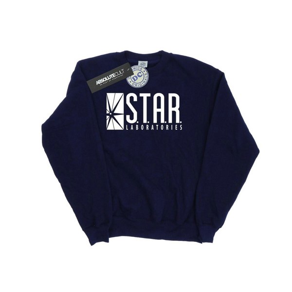 DC Comics Mens The Flash STAR Labs Sweatshirt - Navy Blue