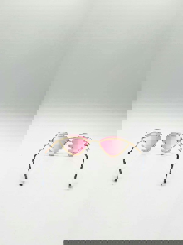 SVNX Diamante Cat-Eye Sunglasses in Pink