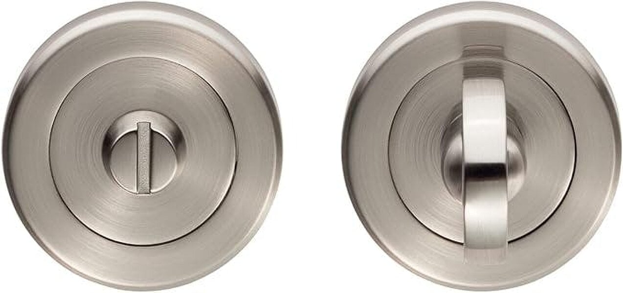 EDH Door Hardware Bathroom Privacy Thumb Turn & Release – Satin Nickel