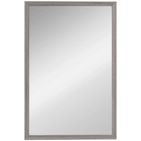 Bobobiy Wall Bathroom Mirror, 40 x 60 cm Wall-Mounted Mirror for Living Room, Bedroom, Hallway, Grey
