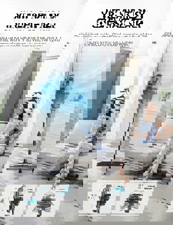 Living and Home Livingandhome Electric Stand Pedestal Fan Height Adjustable with 3 Speeds