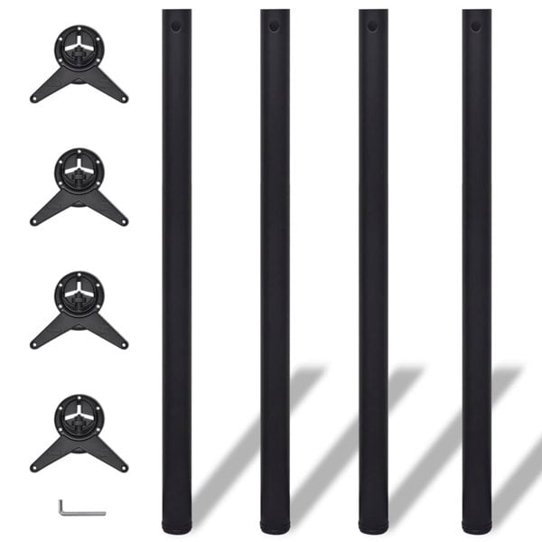 Berkfield 4 Height Adjustable Table Legs Black 1100 mm