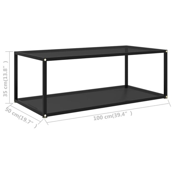 Berkfield Coffee Table Black 100x50x35 cm Tempered Glass