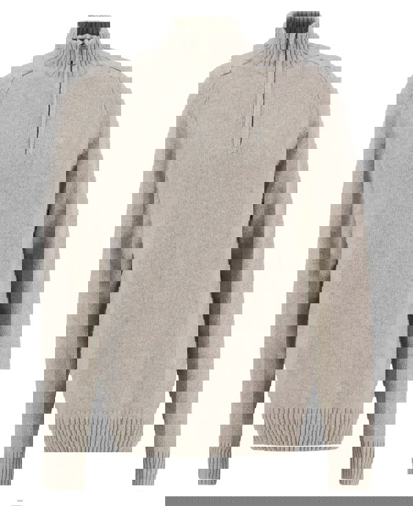 Barbour Grangetown Half Zip Knitted Jumper - Light Grey