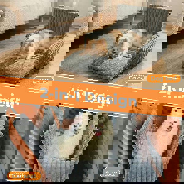 Skylos Dog Car Seat Booster Bed Carrier Memory Foam Travel Pet Seat Dark Grey