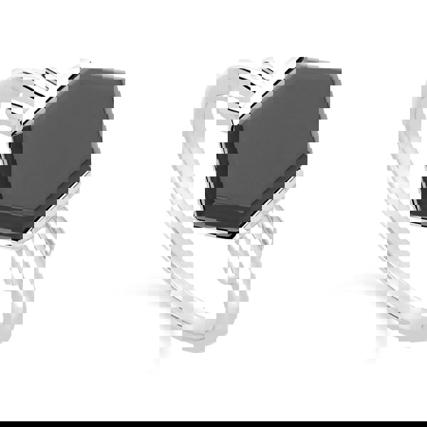 Gemondo Grand Deco Hexagon Black Onyx Ring in Sterling Silver