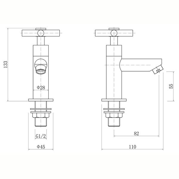 Flode Isak | Basin Pillar Taps | Chrome