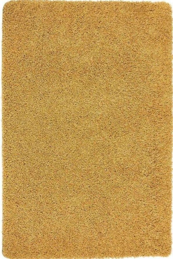 Washable Ochre Shaggy Rug |Stain-Resistant & Family-Friendly