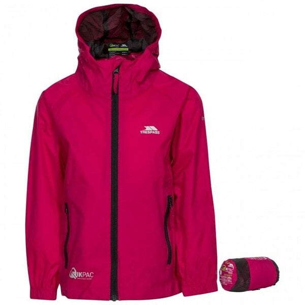 Trespass Childrens/Kids Qikpac Waterproof Packaway Jacket - Sasparilla - Sasparilla - 100% Egyptian Cottom