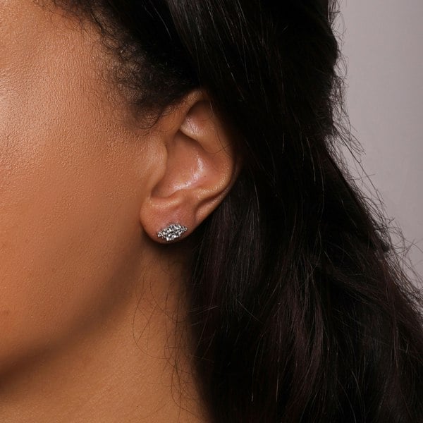 Gold Trip Crystal Cluster Stud Earrings