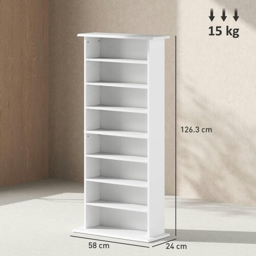 Wyld Haus Talasa Wood White CD Storage Unit With 360 Disc Capacity