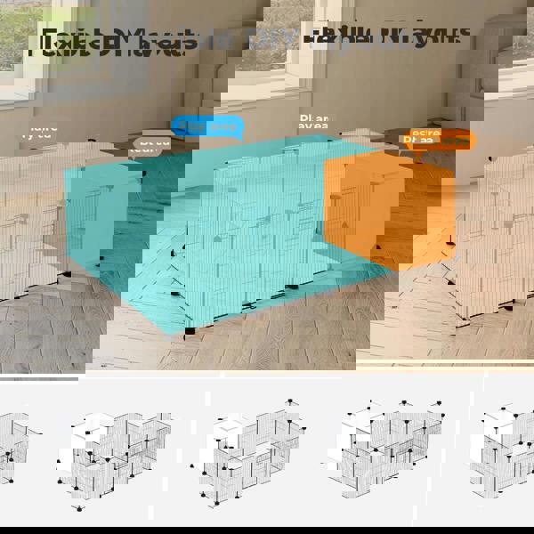 Skylos Pet Pen 14 Panel Puppy Rabbit Kitten Playpen Indoor Enclosure Run Cage