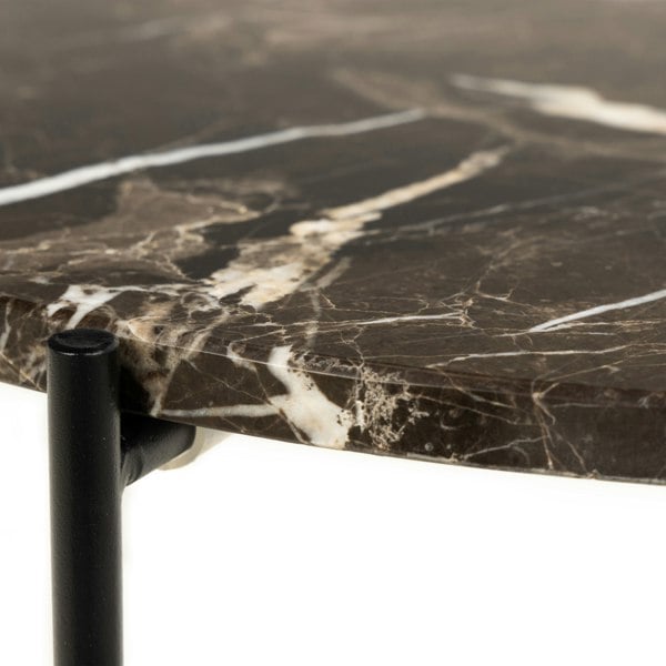 Furniture To Go Avila Side Table with Brown Marble Top 52x40cm