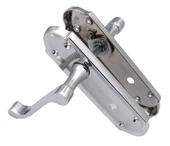 EDH Door Hardware Chrome Door Handles - Askworth Internal Door Handles with Bathroom Sash