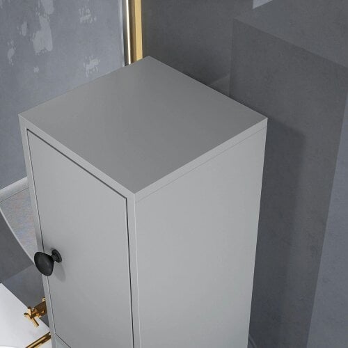 Wyld Haus Tasere Tall Slim Bathroom Storage Cabinet With Drawers Shelves And Cupboards Grey