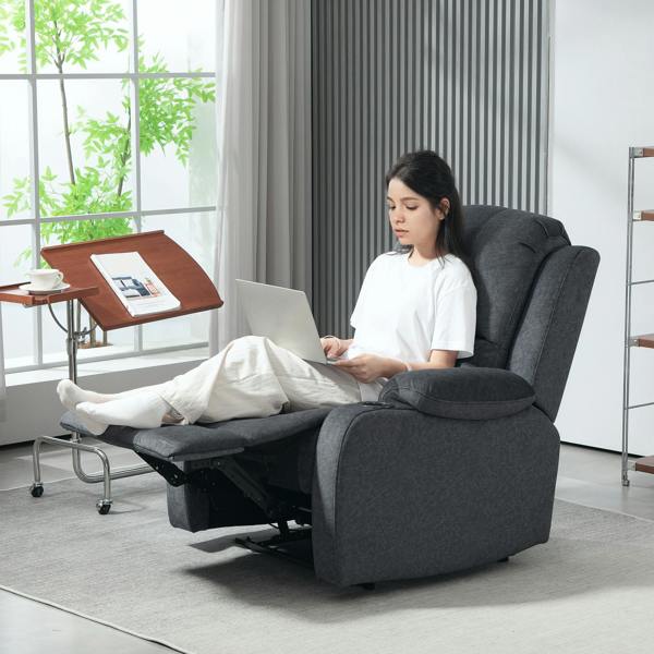 HOMCOM Recliner Armchair for Living Room, Recliner with Cup Holder - Black