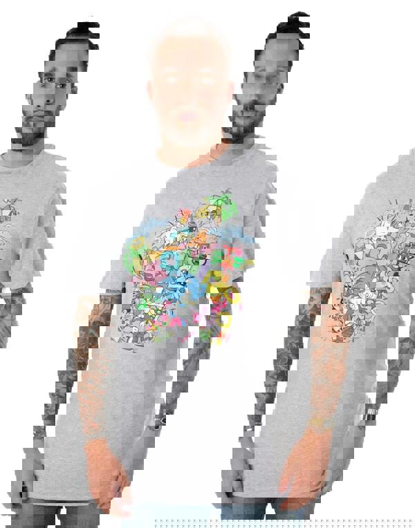 Sonic the Hedgehog Mens Grey Psychedelic Short Sleeved T-Shirt