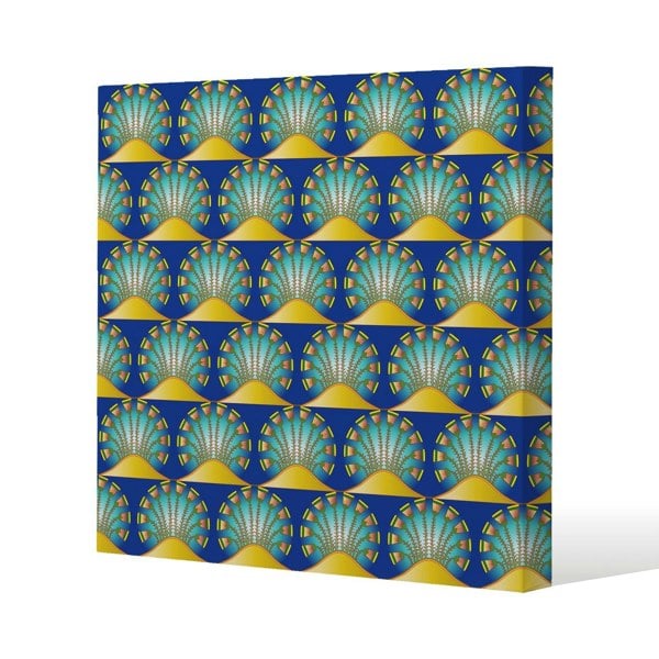 Benjamin Tate Design Egyptian style motif Slim Style Canvas Print  30x30cm , 15mm Slim Real wood.