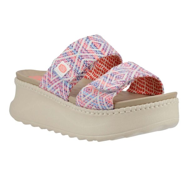 HEYDUDE Delray Slide Surf Baja Polyester Blend Women's Blue/Pink/Multi Sandals
