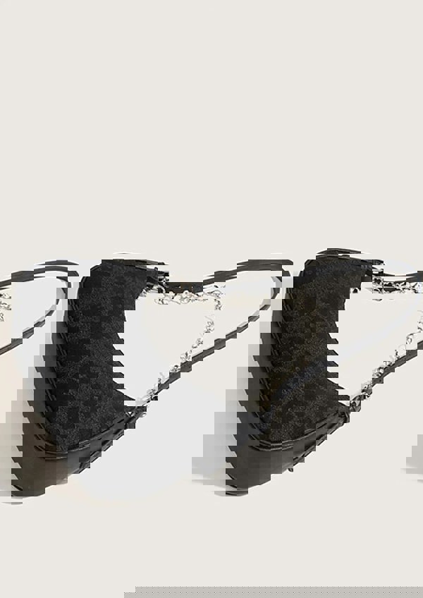 SVNX Floral Textured Baguette Bag With Chain