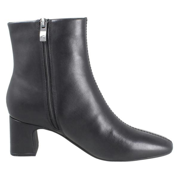 Clarks Ladies Clarks Square Toe Block Heeled Ankle Boots Fernie Zip