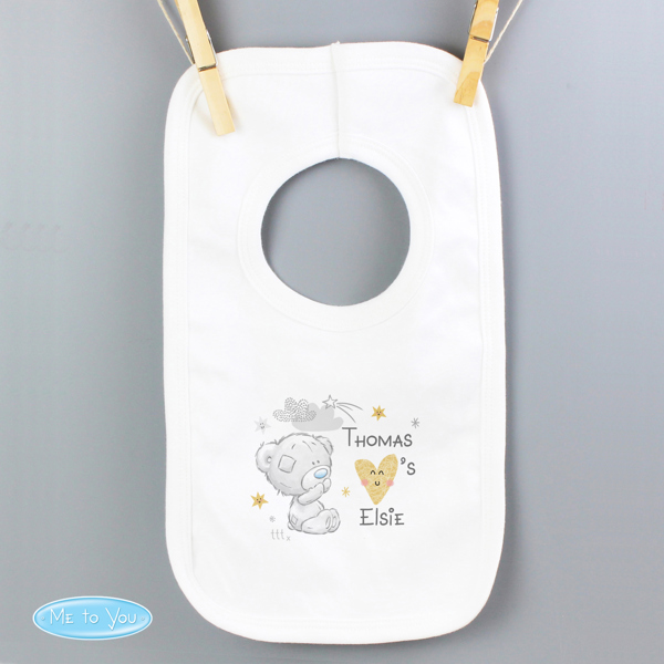 Personalised Memento Company Personalised Tiny Tatty Teddy I Heart Baby Bib