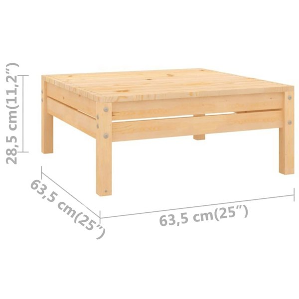 Berkfield Garden Footstool Solid Pinewood