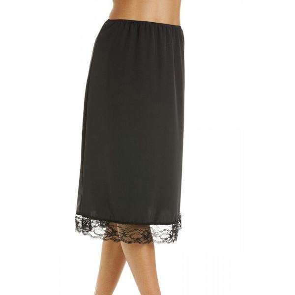 Camille Women's Half Slip Under Skirt in Black Lace Hemline Lingerie