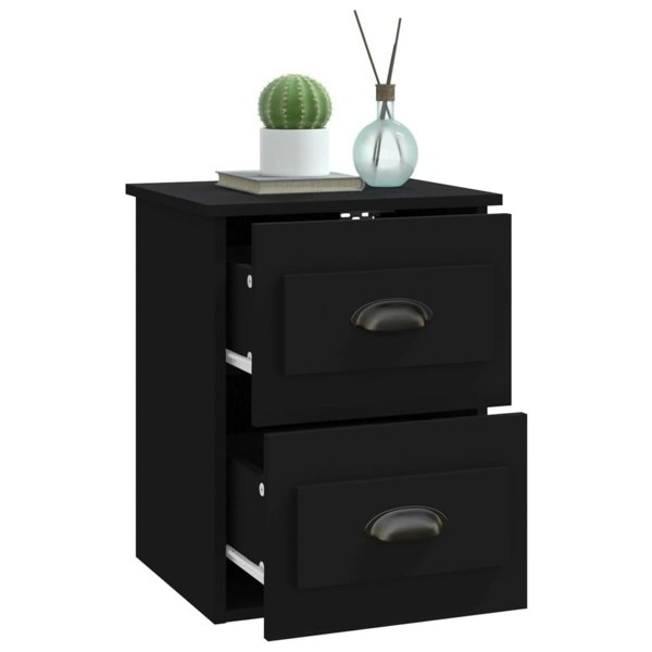 Berkfield Wall-mounted Bedside Cabinets 2 pcs Black 41.5x36x53cm