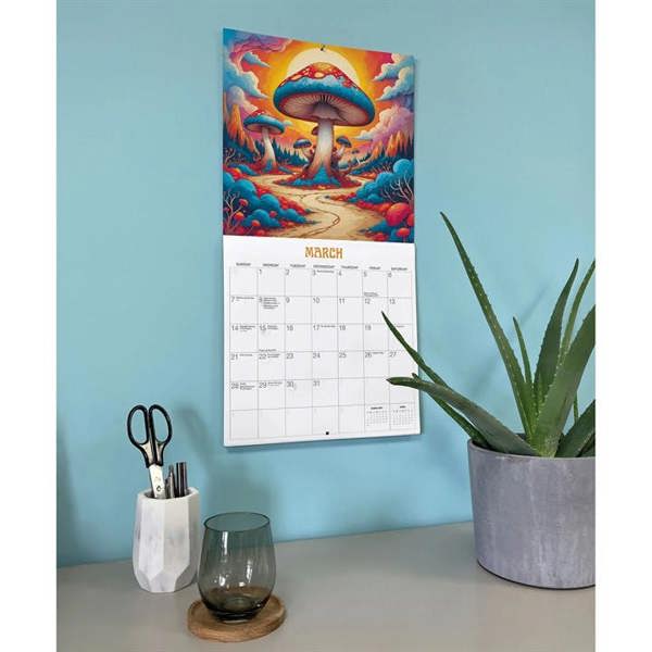 Trippy Shrooms Calendar 2027, Wall Calendars, Month To View, Natural World, Gift